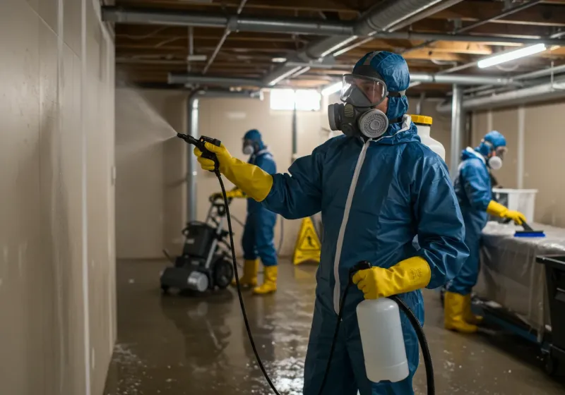 Basement Sanitization and Antimicrobial Treatment process in Worcester, MA