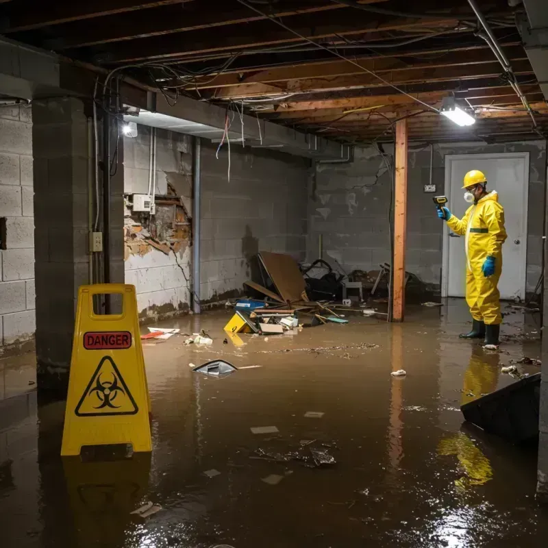 Flooded Basement Electrical Hazard in Worcester, MA Property